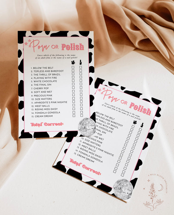 Porn Or Polish Bachelorette Game | Space Cowgirl Bachelorette Party | Dirty Bachelorette Games | Disco Cowgirl Bachelorette Party Game | D2