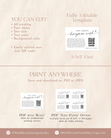 Honeymoon Fund Card Template | Honeymoon Wish QR Code