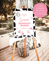 Disco Cowgirl Bachelorette Welcome Sign Template | Retro Bachelorette Welcome Poster
