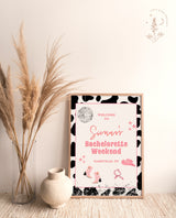 Disco Cowgirl Bachelorette Welcome Sign Template | Retro Bachelorette Welcome Poster