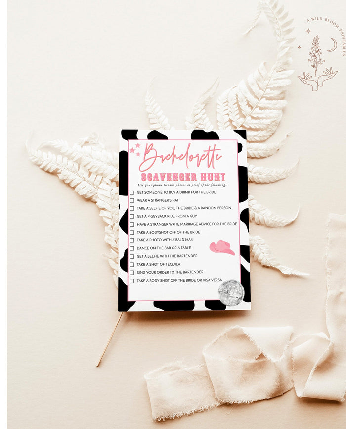 Bachelorette Scavenger Hunt Game | Space Cowgirl Bachelorette Party