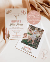 First Rodeo Birthday Invitation Template | Cowgirl Birthday Invite