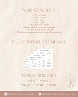 Signature Drinks Sign Template | Minimalist Wedding Bar Menu Poster