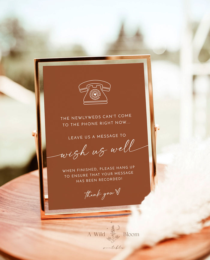 Telephone Guestbook Sign Template | Audio Guestbook Sign