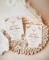 First Rodeo Birthday Invitation Template | Cowgirl Birthday Invite