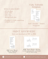Minimalist Wedding Program | Winter Wedding