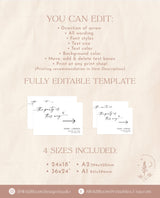 Wedding Direction Sign Template | Direction Arrow Sign