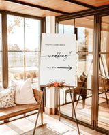 Minimalist Wedding Direction Sign | Wedding Direction Sign Template