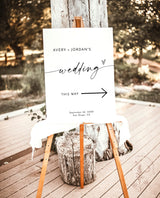 Minimalist Wedding Direction Sign | Wedding Direction Sign Template