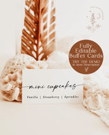 Minimalist Buffet Card Template | Modern Wedding Buffet Cards