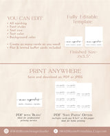 Minimalist Buffet Card Template | Modern Wedding Buffet Cards