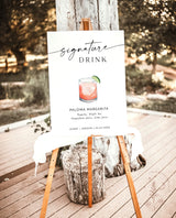Minimalist Signature Drinks Sign Template | Signature Cocktail Sign