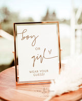 Wear Your Guess Game Sign | He or She What Will Baby Be Sign