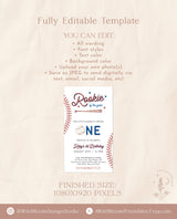 Baseball First Birthday Text Invite | Baseball Birthday Party