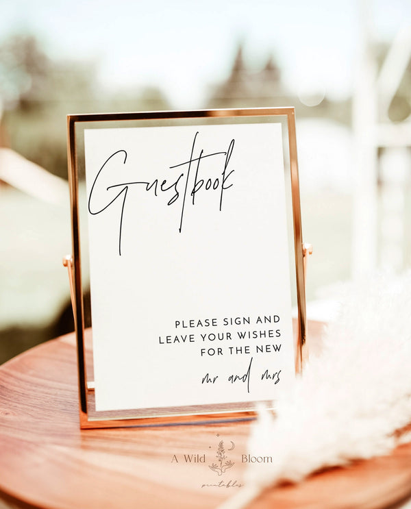 Minimalist Wedding Guestbook | Please Sign Our Guestbook Sign | Sign Our Guest Book | Modern Minimalist Wedding Signage | M7