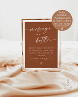 Message In A Bottle Sign Template | Minimalist Wedding Advice Sign