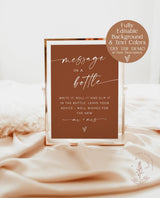 Message In A Bottle Sign Template | Minimalist Wedding Advice Sign | Message In A Bottle Guest Book Sign | Message to the Mr. and Mrs. | M9