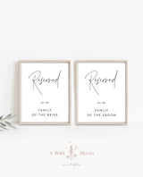Minimalist Reserved Cards | Wedding Reserved Signs