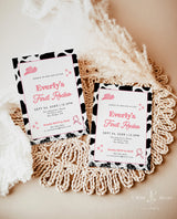 First Rodeo Birthday Invitation Template | Cowgirl Birthday Invite