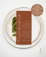 Wedding Menu Thank You | Modern Thank You Letter