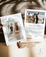Minimalist Wedding Thank You Card | Modern Wedding Photo Thank You Card