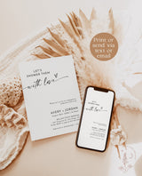 Minimalist Engagement Party Invite Template | Modern Couples Shower Invitation