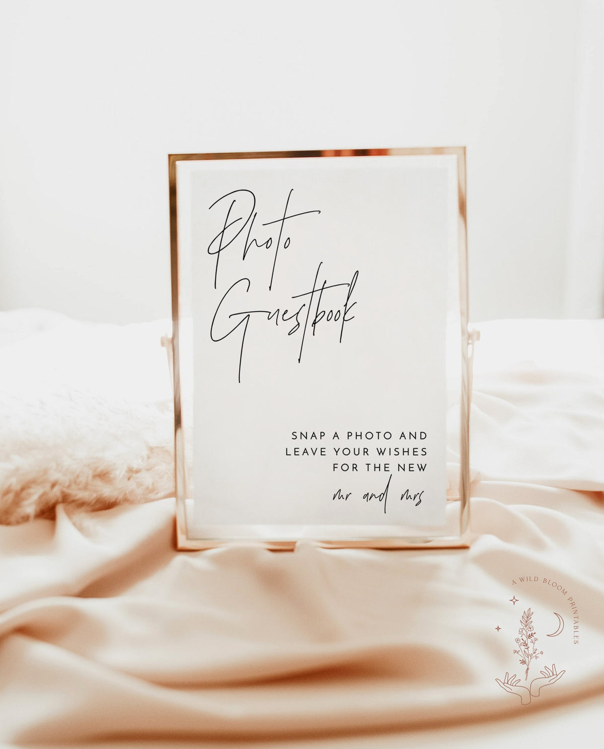 Minimalist Wedding Photo Guest Book Sign | Photo Guestbook Sign