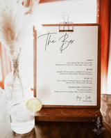 Minimalist Wedding Bar Menu | Wedding Drink Sign