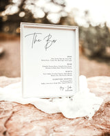 Minimalist Wedding Bar Menu | Wedding Drink Sign