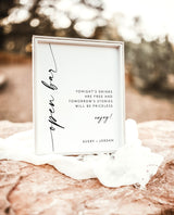 Minimalist Open Bar Sign | Modern Minimalist Wedding Sign