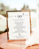 I Spy Wedding Game Template | Wedding Photo Hunt Game