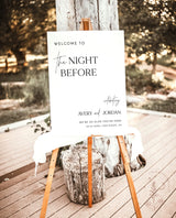 The Night Before Welcome Sign | Modern Wedding Rehearsal Welcome Sign
