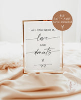 Love and Donuts Sign Template | Minimalist Bridal Brunch Donut Bar Sign
