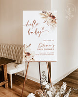 Fall Baby Shower Welcome Sign | Terracotta Baby Shower Welcome Poster