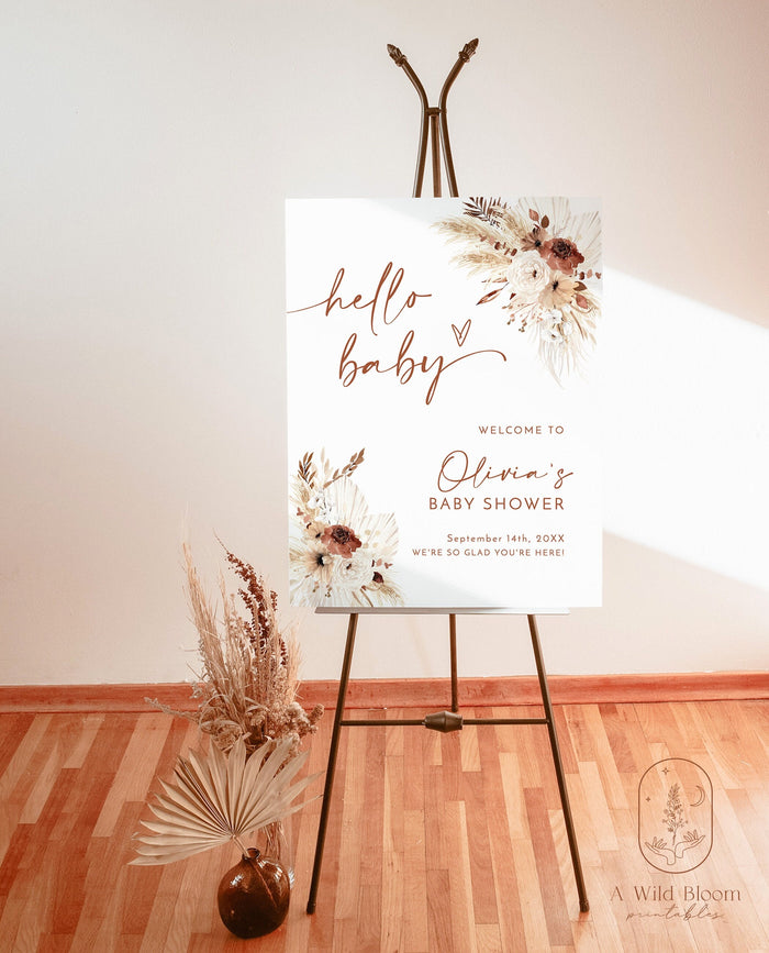 Fall Baby Shower Welcome Sign | Terracotta Baby Shower Welcome Poster