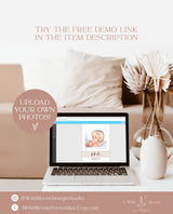 First Birthday Photo Banner | Minimalist Monthly Milestone Photo Cards