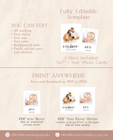 First Birthday Photo Banner | Minimalist Monthly Milestone Photo Cards