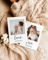First Birthday Photo Banner | Minimalist Monthly Milestone Photo Cards