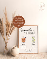 Signature Drinks Sign Template | Signature Cocktail Sign