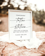 Wedding Tattoo Sign Template | Temporary Tattoo Station Sign