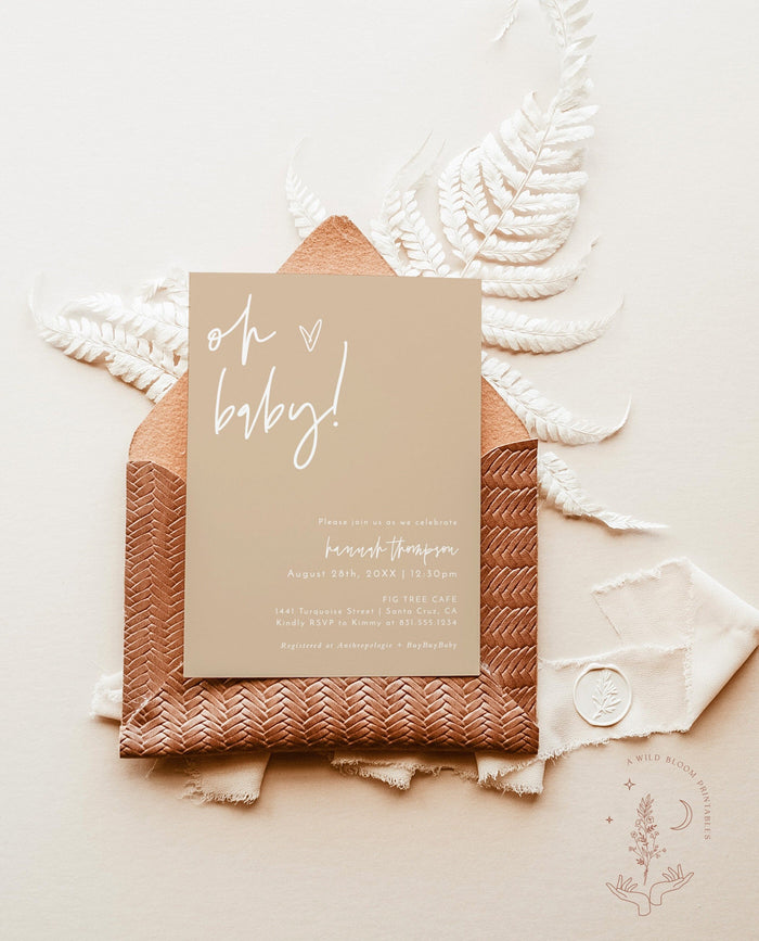 Minimalist Baby Shower Invitation Template | Gender Neutral Baby Shower Invite