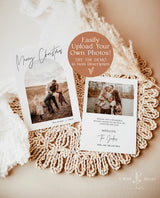 Photo Christmas Card Template | Boho Holiday Card