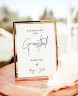 Minimalist Wedding Guestbook Template | Please Sign Our Guestbook Sign