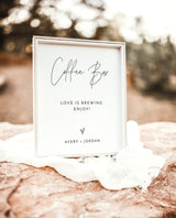 Minimalist Coffee Bar Wedding Sign | Modern Minimalist Coffee Bar Sign