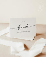 Minimalist Wedding Day Card | Wedding Day Note | To My Bride / Groom On Our Wedding Day | Modern Minimalist Wedding | Editable Template | M9