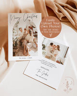 Photo Christmas Card Template | Boho Holiday Card