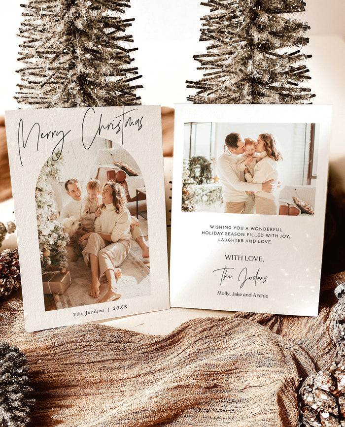 Photo Christmas Card Template | Boho Holiday Card