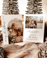 Photo Christmas Card Template | Boho Holiday Card