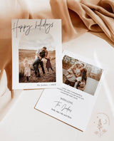Photo Holiday Card Template | Boho Minimalist Christmas Card