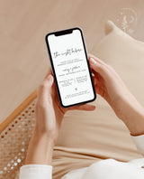 Rehearsal Dinner Text Invitation Template | Modern Minimalist Wedding Rehearsal Evite